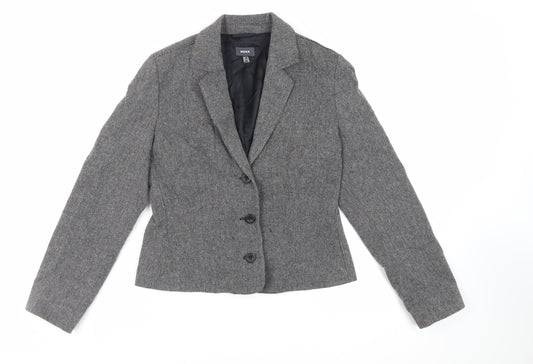 Mexx Womens Grey Jacket Blazer Size 12 Button