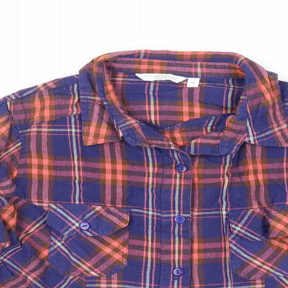 Womens UK Size 14 New Look Blue Basic Button-Up