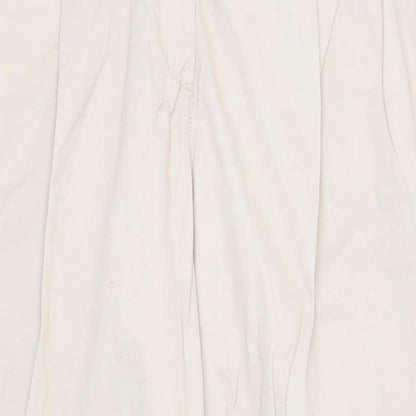 Marks and Spencer Womens Beige Cotton Trousers Size 20 L30 in Regular Zip