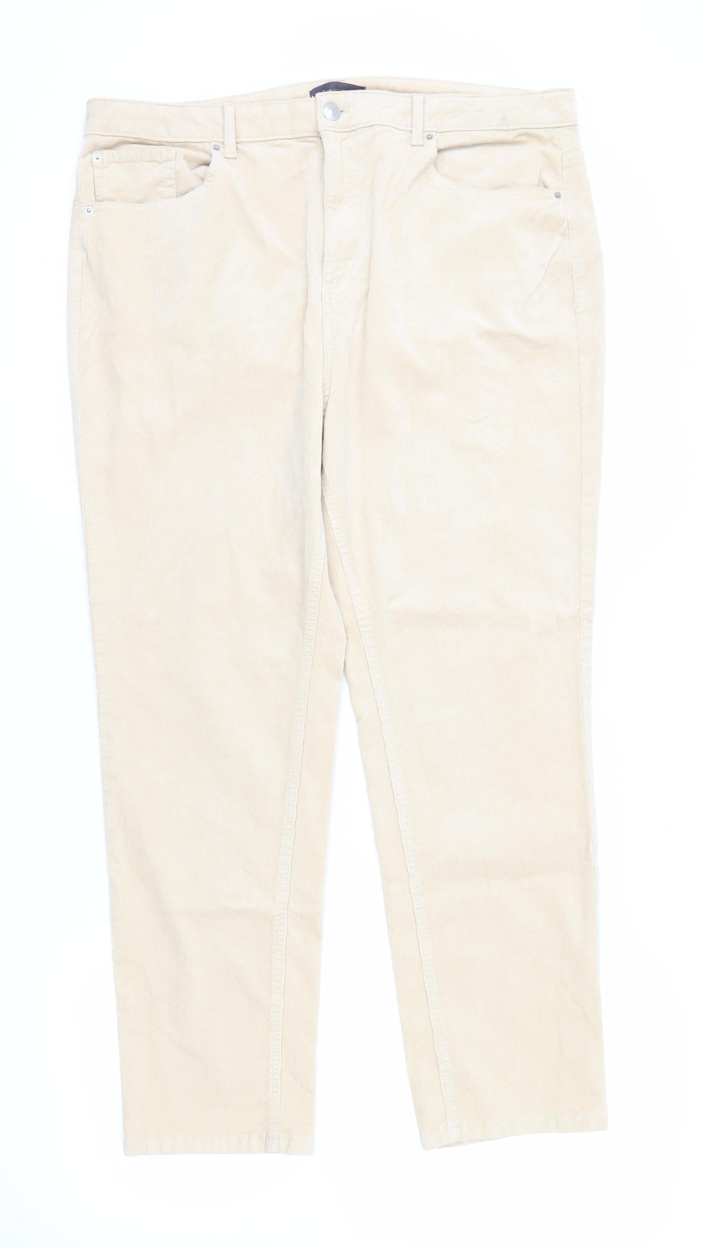 Womens UK Size 20 Marks and Spencer Regular Fit  Beige Trousers