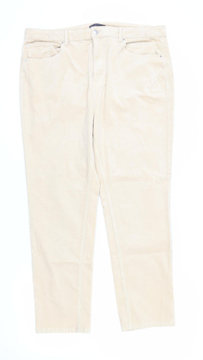 Womens UK Size 20 Marks and Spencer Regular Fit  Beige Trousers
