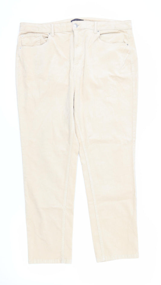 Womens UK Size 20 Marks and Spencer Regular Fit  Beige Trousers