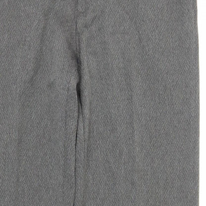Marks and Spencer Mens Grey Polyester Dress Pants Trousers Size 34 in L33 in Regular Zip