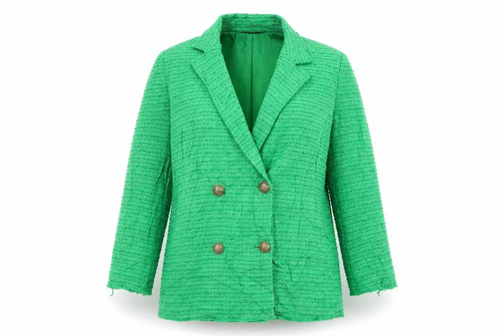 Zara Womens Green Jacket Blazer Size L Button