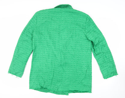 Zara Womens Green Jacket Blazer Size L Button