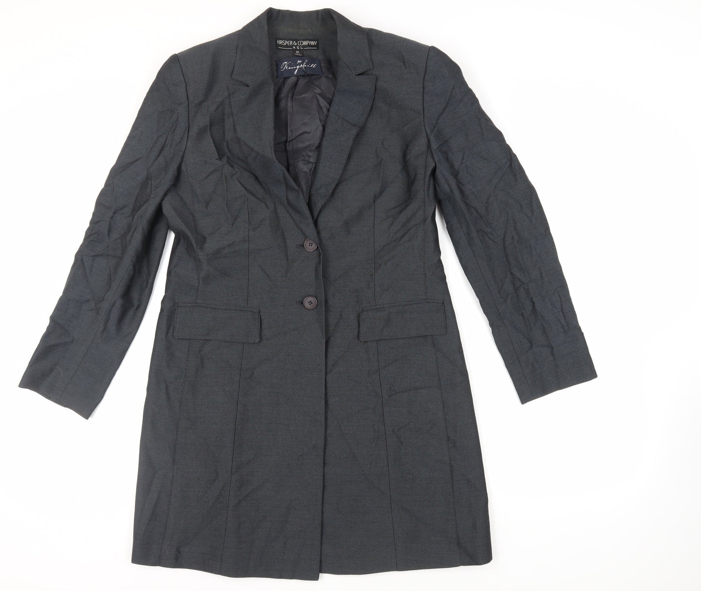 Womens UK Size 10 Kasper Grey Overcoat
