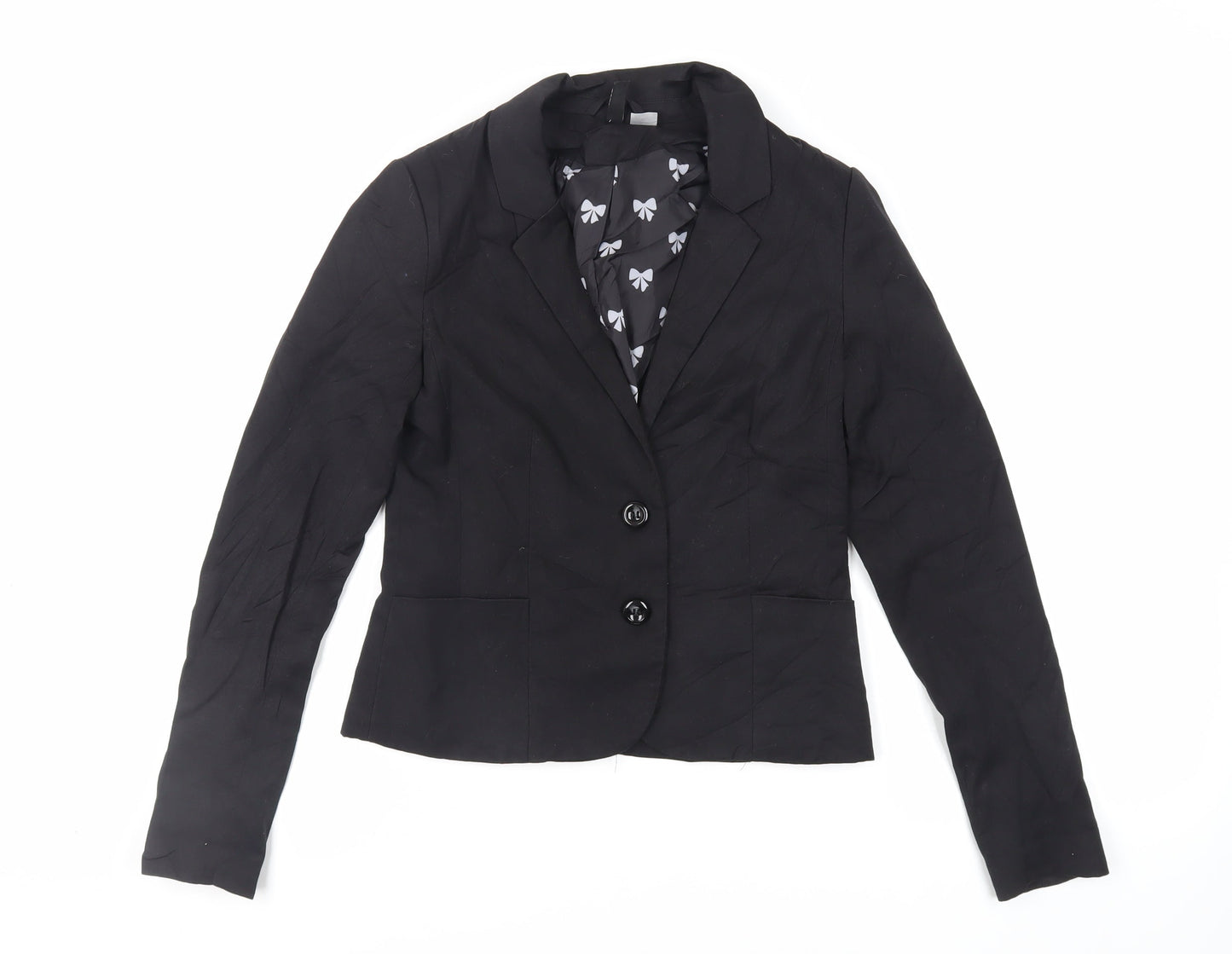 Divided by H&M Womens Black Jacket Blazer Size 8 Button
