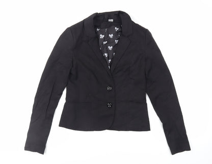 Divided by H&M Womens Black Jacket Blazer Size 8 Button