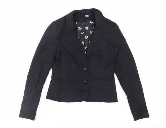 Divided by H&M Womens Black Jacket Blazer Size 8 Button