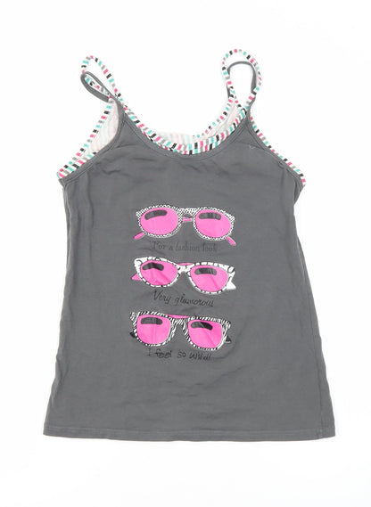 Womens UK Size 12 Topshop Grey Basic Tank