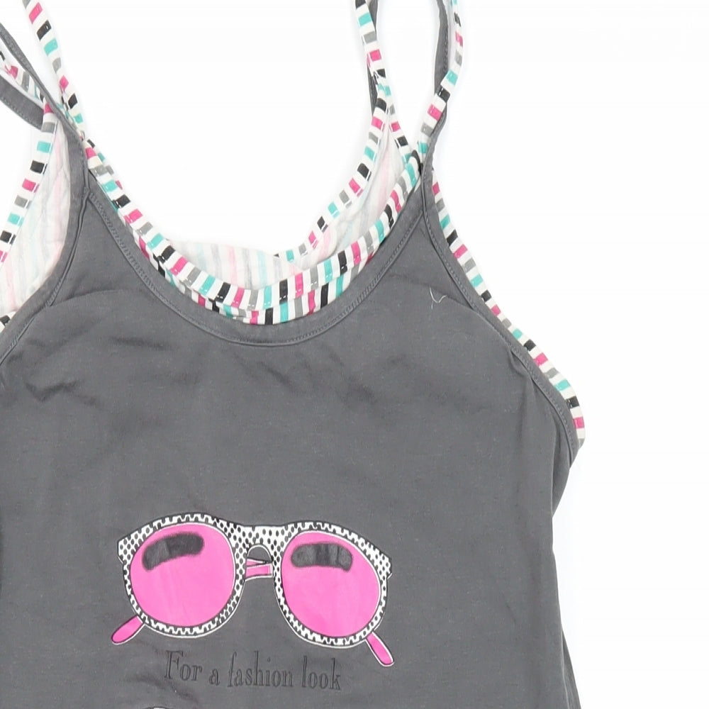 Womens UK Size 12 Topshop Grey Basic Tank