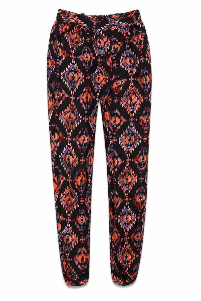 Womens UK Size 8 New Look Regular Fit Carrot Multicoloured Trousers