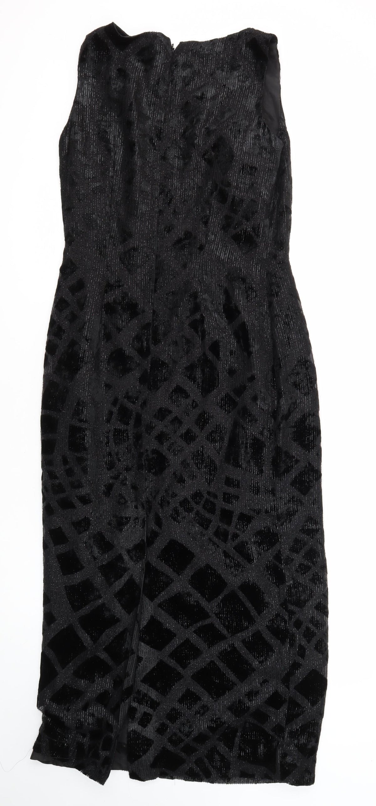 Michel Ambers Womens Black Polyester Blend Maxi Size 10 Round Neck Zip
