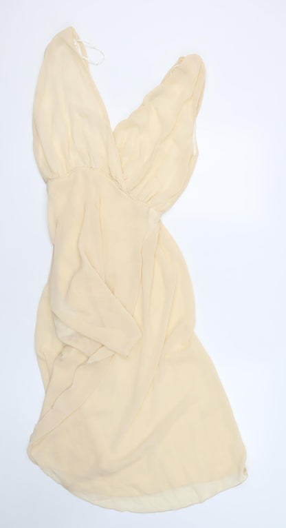TFNC Womens Ivory Viscose Shift Size M V-Neck