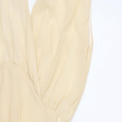 TFNC Womens Ivory Viscose Shift Size M V-Neck