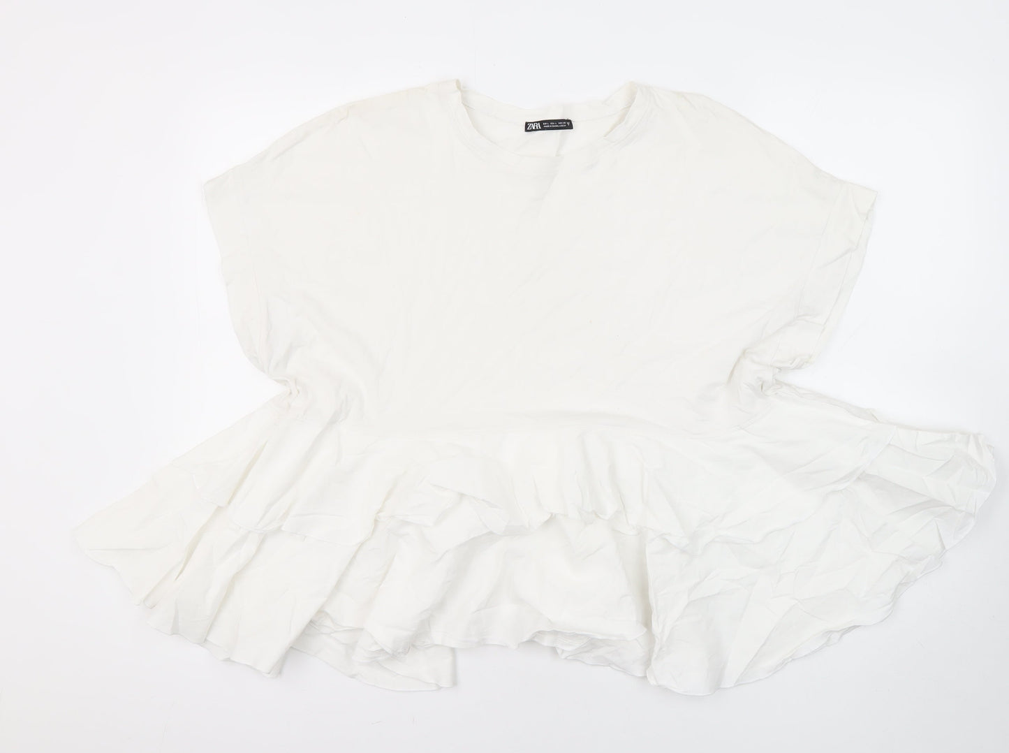 Womens UK Size M Zara White Tunic Blouse