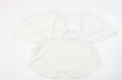 Womens UK Size M Zara White Tunic Blouse