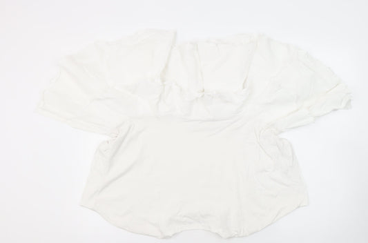 Womens UK Size M Zara White Tunic Blouse