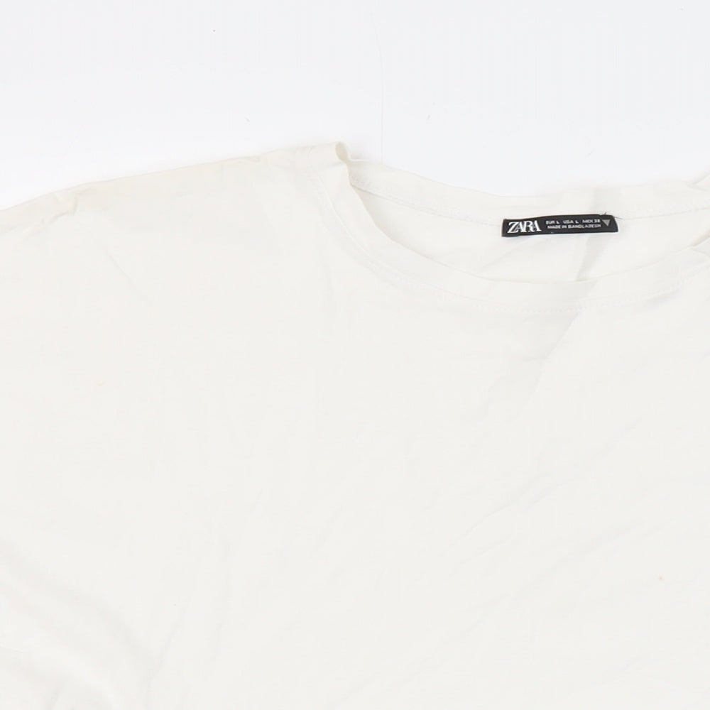 Womens UK Size M Zara White Tunic Blouse
