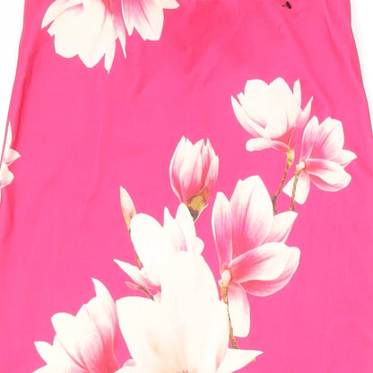 Dorothy Perkins Womens Pink Polyester Straight & Pencil Skirt Size 10 Zip