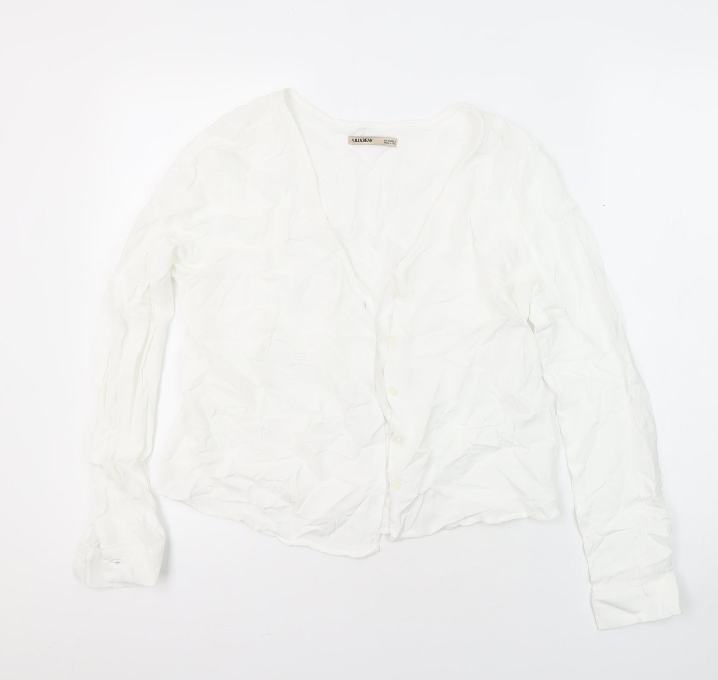 Womens UK Size M Pull&Bear White Tunic Blouse