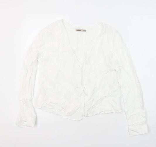Womens UK Size M Pull&Bear White Tunic Blouse