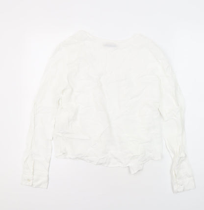 Womens UK Size M Pull&Bear White Tunic Blouse