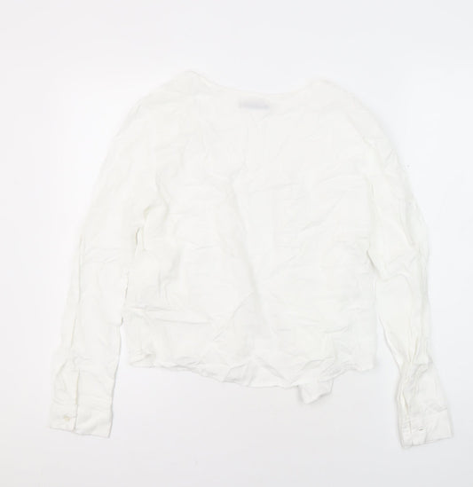 Womens UK Size M Pull&Bear White Tunic Blouse