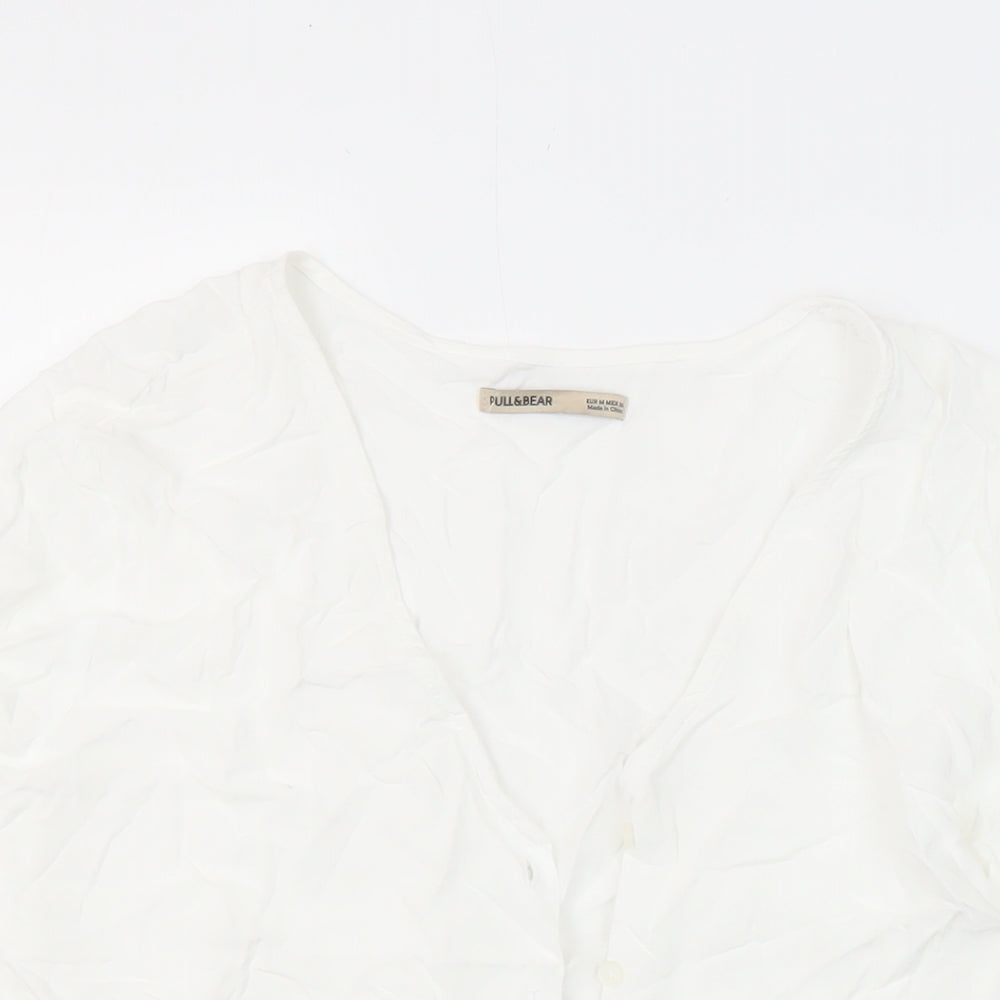 Womens UK Size M Pull&Bear White Tunic Blouse