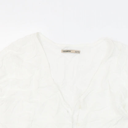Womens UK Size M Pull&Bear White Tunic Blouse