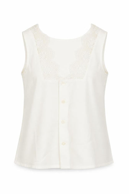 Miranda Womens White Cotton Tunic Blouse Size 10 V-Neck