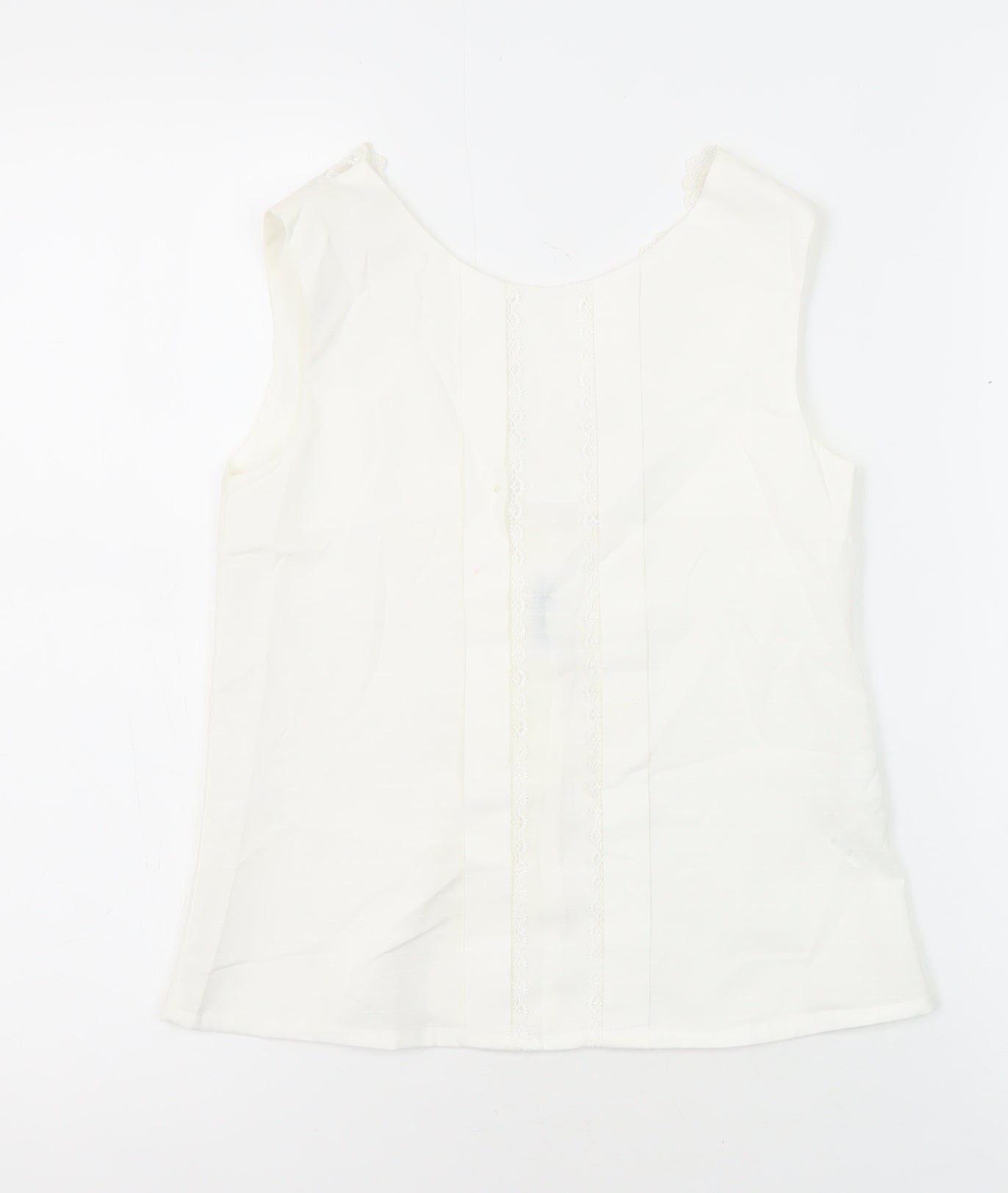 Miranda Womens White Cotton Tunic Blouse Size 10 V-Neck