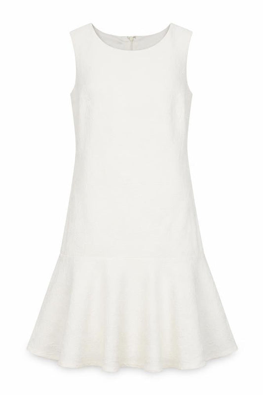 Nine West Womens Ivory Polyester Blend A-Line Size S Round Neck Zip