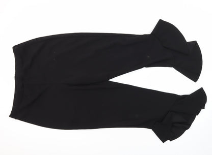 Womens UK Size 16 Quiz Regular Fit Capri Black Trousers