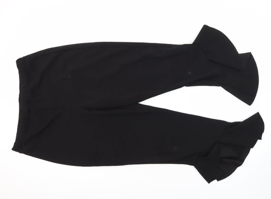 Womens UK Size 16 Quiz Regular Fit Capri Black Trousers