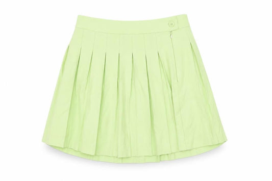 FB Sister Womens Green Polyester Mini Skirt Size L Zip - Pleated