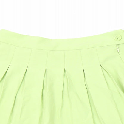 FB Sister Womens Green Polyester Mini Skirt Size L Zip - Pleated