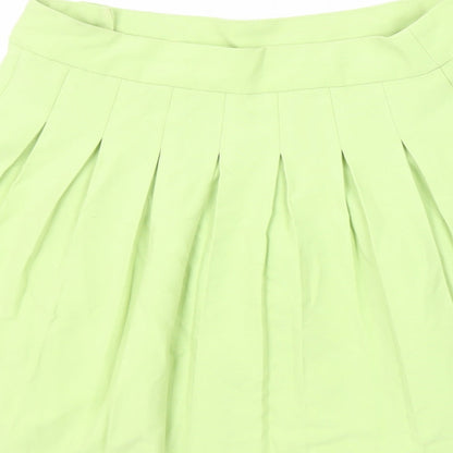FB Sister Womens Green Polyester Mini Skirt Size L Zip - Pleated