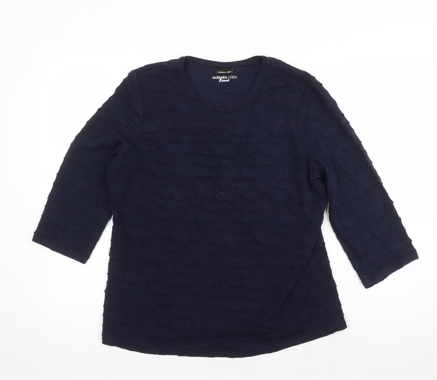 Barbara Lebek Womens Blue Viscose Tunic T-Shirt Size 16 Round Neck