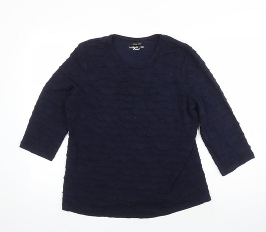 Barbara Lebek Womens Blue Viscose Tunic T-Shirt Size 16 Round Neck