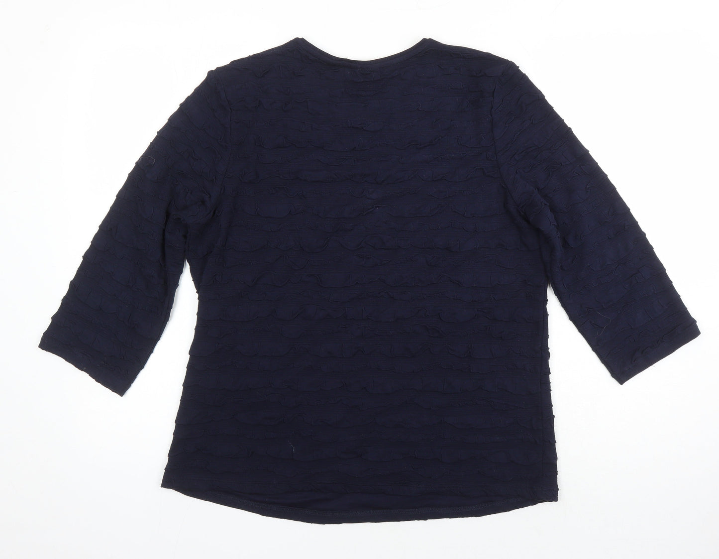 Barbara Lebek Womens Blue Viscose Tunic T-Shirt Size 16 Round Neck