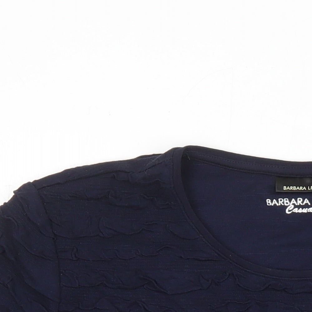 Barbara Lebek Womens Blue Viscose Tunic T-Shirt Size 16 Round Neck