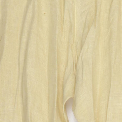 Samson Womens Yellow Linen Trousers Size L L27 in Regular