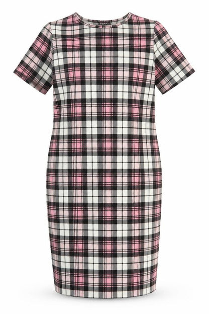 Kaaya Womens Multicoloured Check Polyester Pencil Dress Size 20 Round Neck