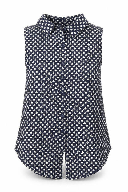 Forever 21 Womens Multicoloured Geometric Polyester Tunic Blouse Size S Collared