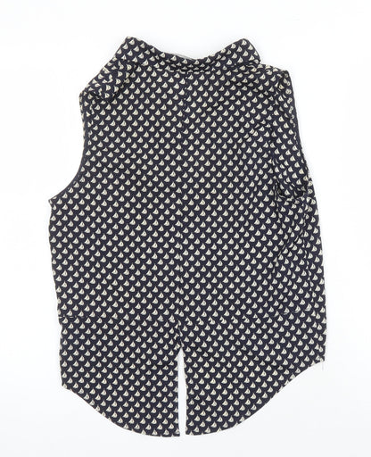 FOREVER 21 Womens Multicoloured Geometric Polyester Tunic Blouse Size S Collared