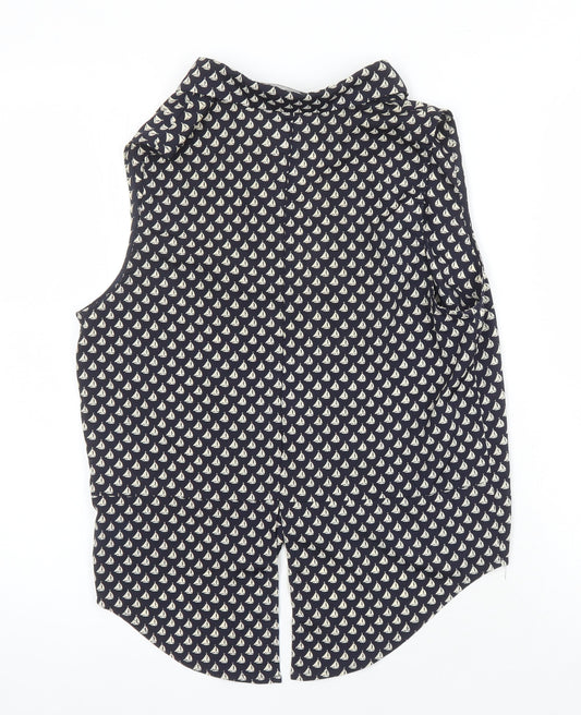 FOREVER 21 Womens Multicoloured Geometric Polyester Tunic Blouse Size S Collared