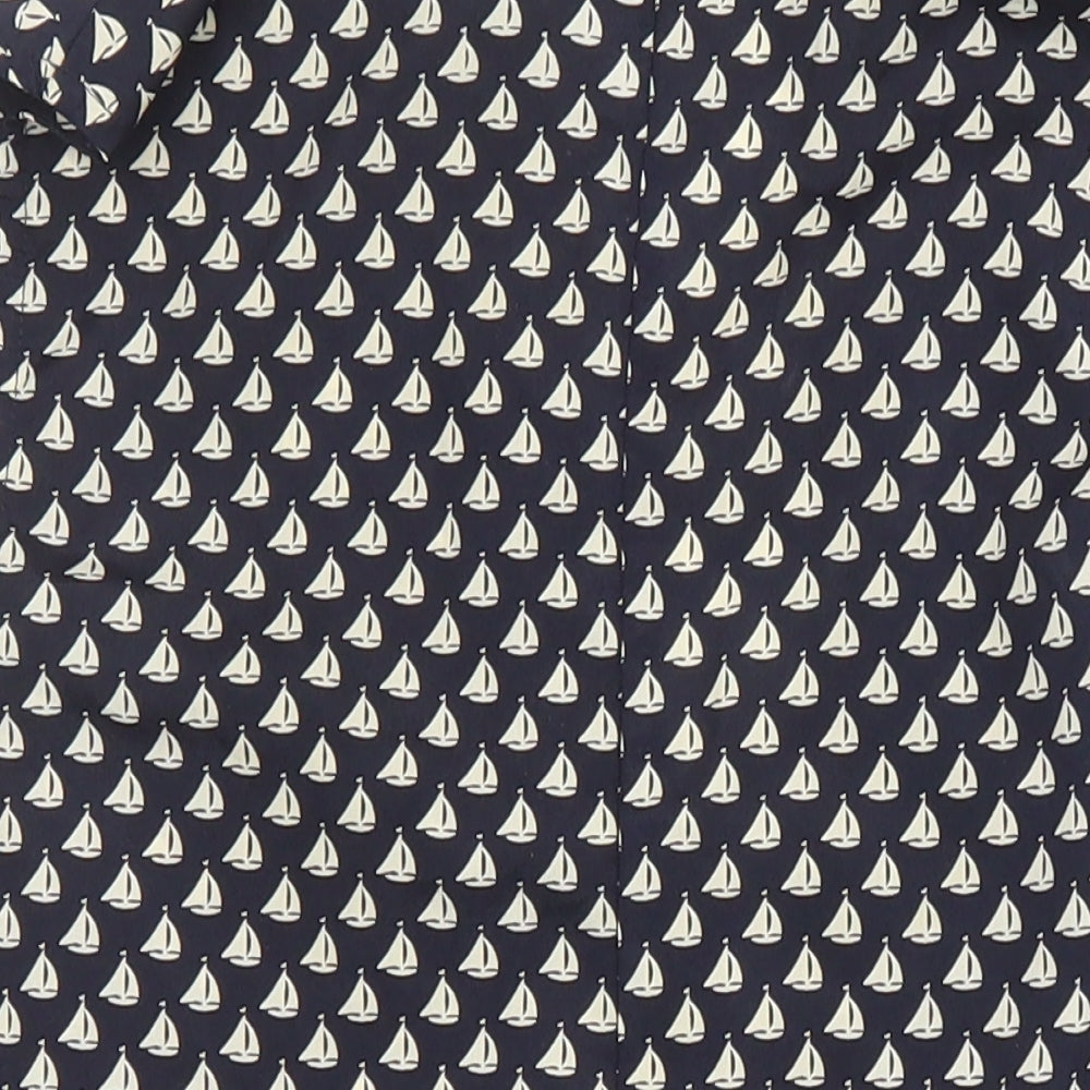 FOREVER 21 Womens Multicoloured Geometric Polyester Tunic Blouse Size S Collared