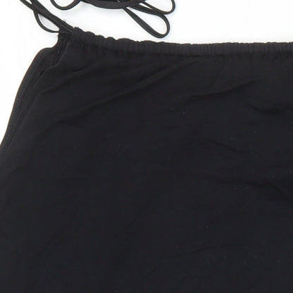 Oasis Womens Black Polyester Tunic Blouse Size 8 Scoop Neck - Bow Detail