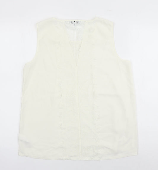 Womens UK Size 14 NEXT Ivory Tunic Blouse
